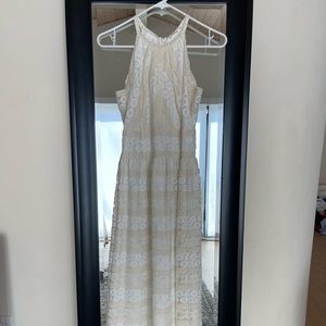 Max Studio white lace maxi dress size S
